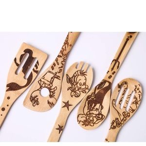 Little Mermaid bamboo wooden spoon kitchen set